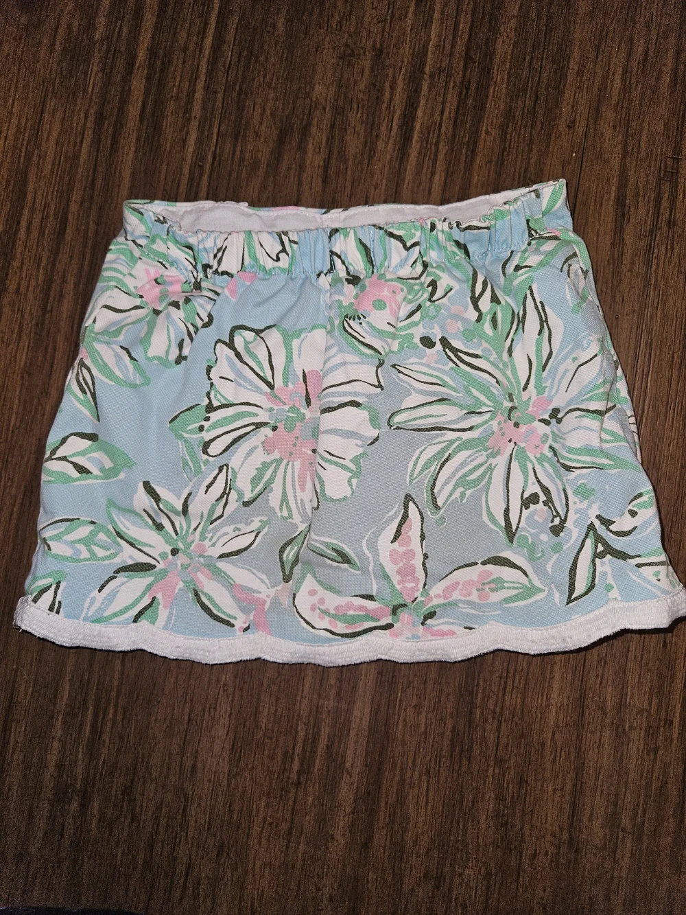 Lilly Pulitzer Light Blue Floral Girls Skort with Pink & Green Accents